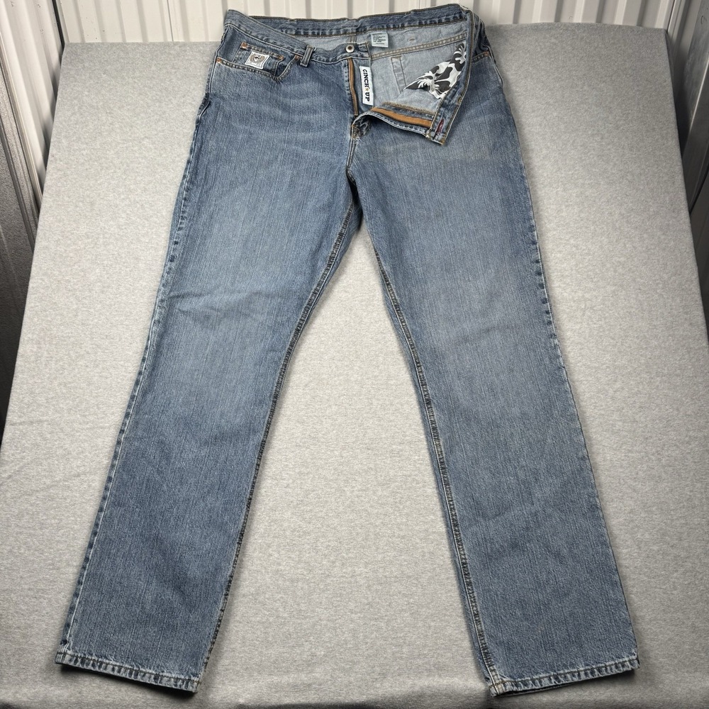 Cinch Jeans Mens 40 X 36 White Label Medium Wash Straight Leg Denim Relaxed
